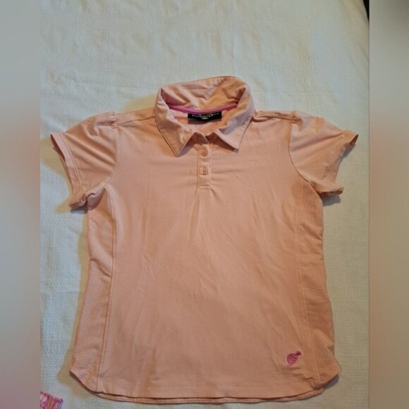 Turtles & Tees girls size XL polo shirt & skirt with modesty shorts pink & peach - Picture 6 of 10